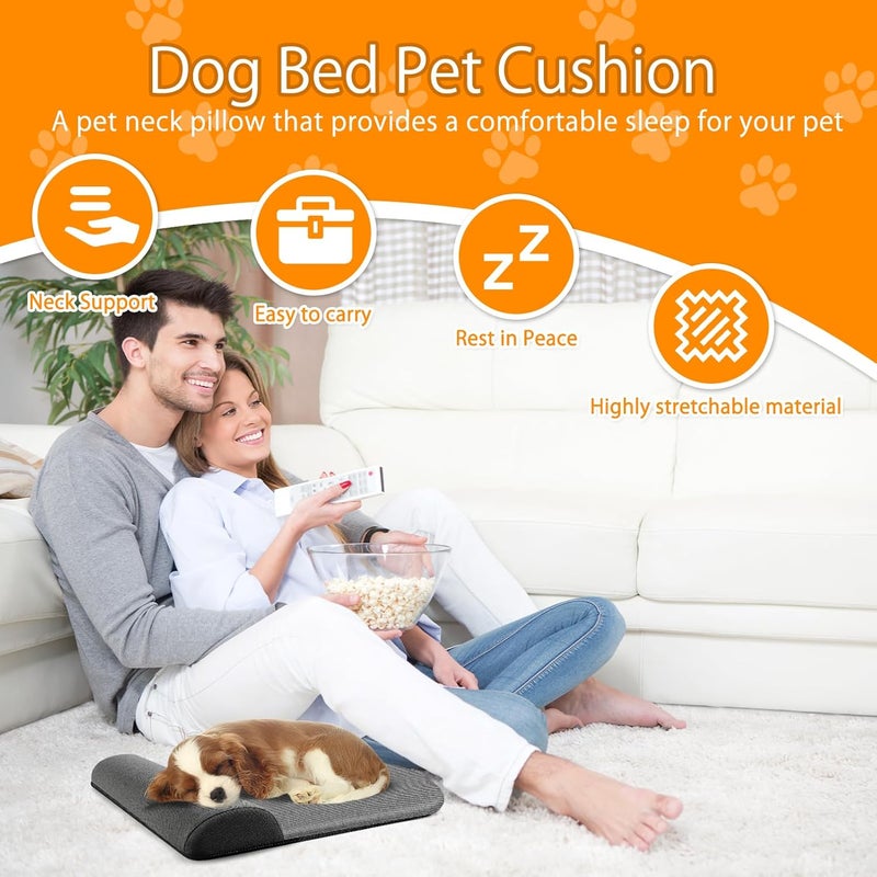 VINGVO Dog Bolster Pillow/Headrest, for Cervical Vertebra/Neck Stable Support, Portable Elastic Soft Pet Headrest for Dog Cat (M（15.91 x 14.57in）) - Image 2